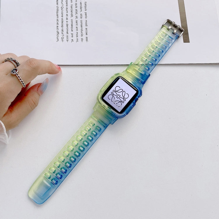 Cinturino in TPU trasparente sfumato Jelly per Apple Watch Series, 7 41mm / 6&SE&5&4 40mm / 3&2&1 38mm, 7 45mm / 6&SE&5&4 44mm / 3&2&1 42mm