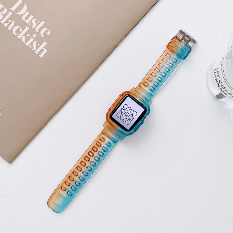 Cinturino in TPU trasparente sfumato Jelly per Apple Watch Series, 7 41mm / 6&SE&5&4 40mm / 3&2&1 38mm, 7 45mm / 6&SE&5&4 44mm / 3&2&1 42mm