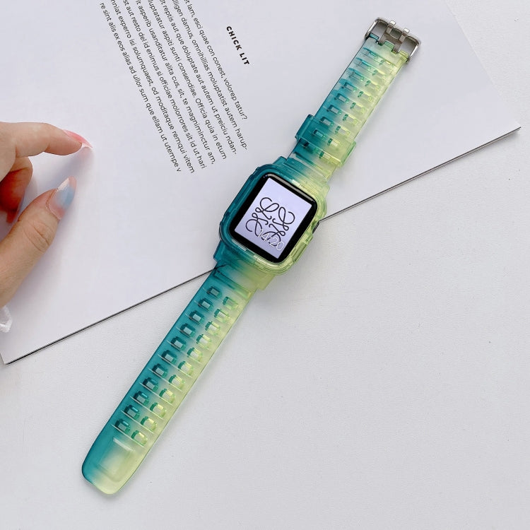 Cinturino in TPU trasparente sfumato Jelly per Apple Watch Series, 7 41mm / 6&SE&5&4 40mm / 3&2&1 38mm, 7 45mm / 6&SE&5&4 44mm / 3&2&1 42mm