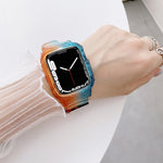 Cinturino in TPU trasparente sfumato Jelly per Apple Watch Series, 7 41mm / 6&SE&5&4 40mm / 3&2&1 38mm, 7 45mm / 6&SE&5&4 44mm / 3&2&1 42mm