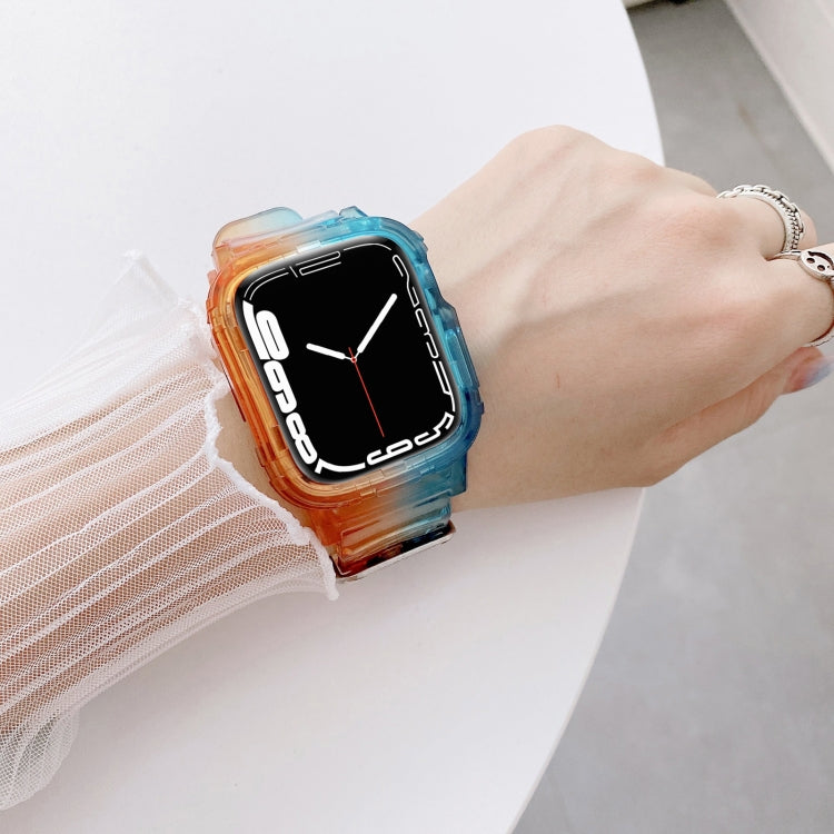 Cinturino in TPU trasparente sfumato Jelly per Apple Watch Series, 7 41mm / 6&SE&5&4 40mm / 3&2&1 38mm, 7 45mm / 6&SE&5&4 44mm / 3&2&1 42mm
