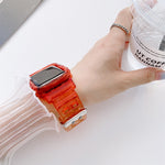 Cinturino in TPU trasparente sfumato Jelly per Apple Watch Series, 7 41mm / 6&SE&5&4 40mm / 3&2&1 38mm, 7 45mm / 6&SE&5&4 44mm / 3&2&1 42mm