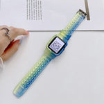 Cinturino in TPU trasparente sfumato Jelly per Apple Watch Series, 7 41mm / 6&SE&5&4 40mm / 3&2&1 38mm, 7 45mm / 6&SE&5&4 44mm / 3&2&1 42mm