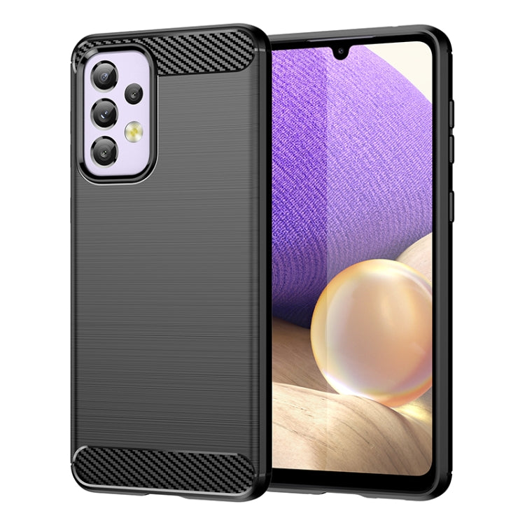 Custodia per telefono TPU in fibra di carbonio con trama spazzolata, For Samsung Galaxy A33 5G, For Samsung Galaxy A53 5G