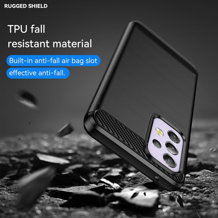Custodia per telefono TPU in fibra di carbonio con trama spazzolata, For Samsung Galaxy A33 5G, For Samsung Galaxy A53 5G