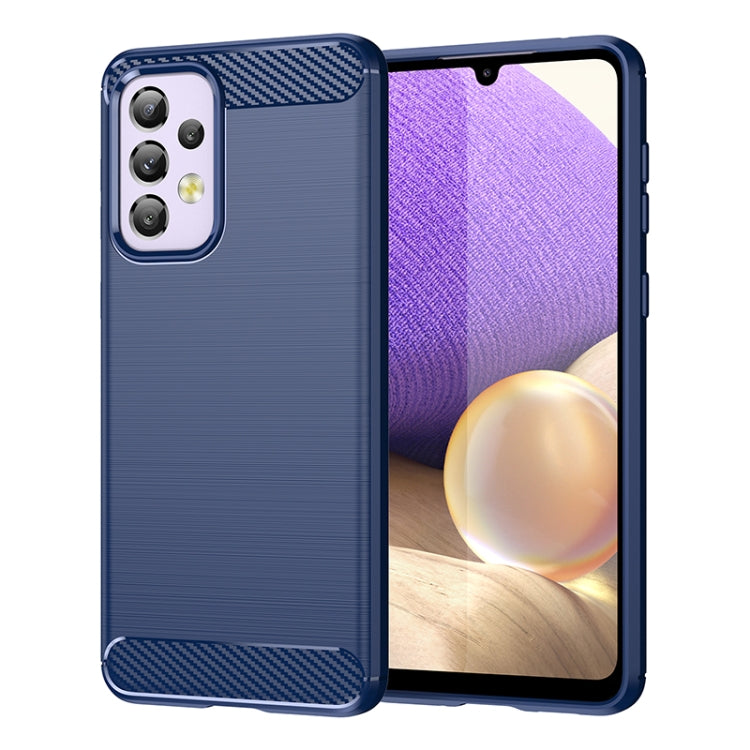 Custodia per telefono TPU in fibra di carbonio con trama spazzolata, For Samsung Galaxy A33 5G, For Samsung Galaxy A53 5G