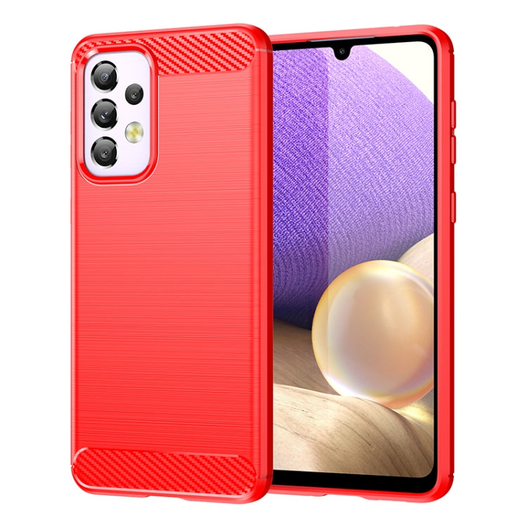 Custodia per telefono TPU in fibra di carbonio con trama spazzolata, For Samsung Galaxy A33 5G, For Samsung Galaxy A53 5G