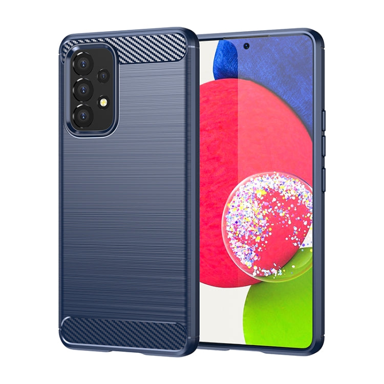 Custodia per telefono TPU in fibra di carbonio con trama spazzolata, For Samsung Galaxy A33 5G, For Samsung Galaxy A53 5G