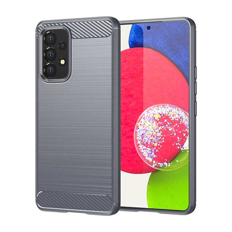 Custodia per telefono TPU in fibra di carbonio con trama spazzolata, For Samsung Galaxy A33 5G, For Samsung Galaxy A53 5G