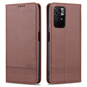 AZNS Custodia per telefono in pelle a vibrazione orizzontale con struttura in vitello magnetico con slot per schede, supporto e portafoglio, For Xiaomi Redmi Note 11
