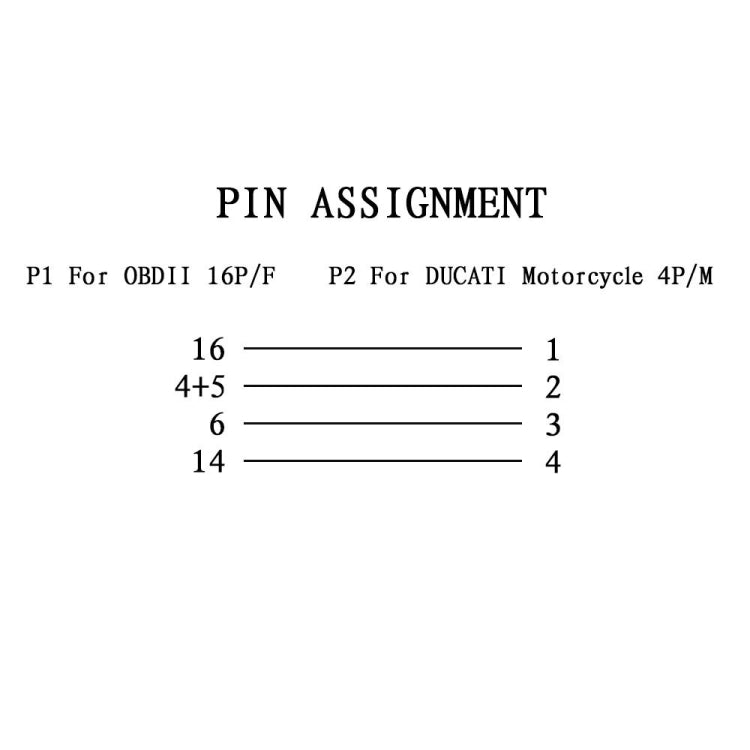 Cavo OBD 4 Pin per Moto Ducati, For Ducati Motorcycle