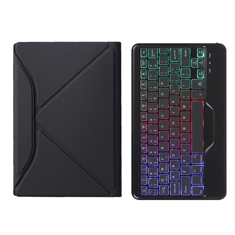 Custodia in pelle per tastiera Bluetooth con retroilluminazione BA08S Diamond Texture con supporto posteriore a triangolo per Samsung Galaxy Tab A8 2021 SM-X205 / SM-X200, BA08S