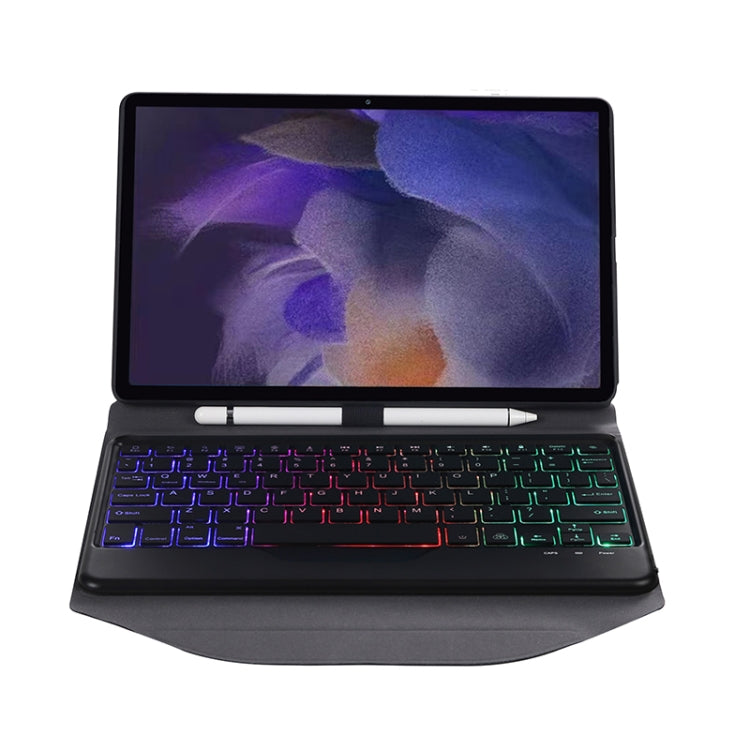 Custodia in pelle per tastiera Bluetooth con retroilluminazione BA08S Diamond Texture con supporto posteriore a triangolo per Samsung Galaxy Tab A8 2021 SM-X205 / SM-X200, BA08S