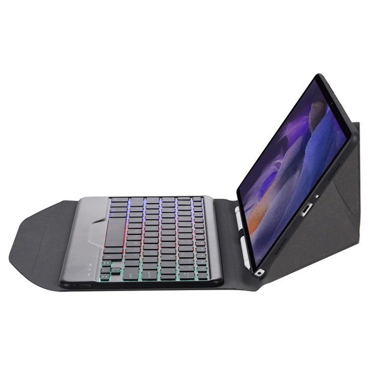 Custodia in pelle per tastiera Bluetooth con retroilluminazione BA08S Diamond Texture con supporto posteriore a triangolo per Samsung Galaxy Tab A8 2021 SM-X205 / SM-X200, BA08S