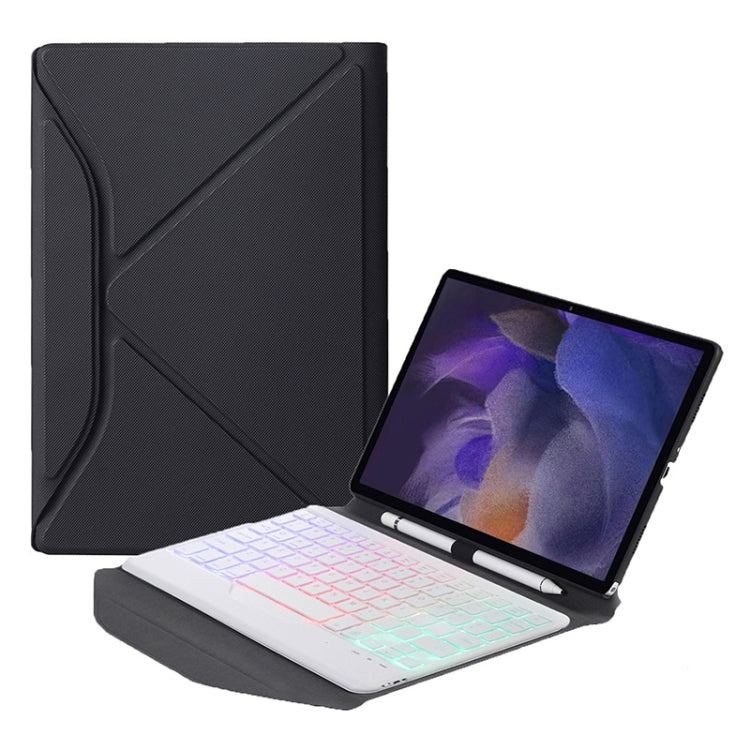 Custodia in pelle per tastiera Bluetooth con retroilluminazione BA08S Diamond Texture con supporto posteriore a triangolo per Samsung Galaxy Tab A8 2021 SM-X205 / SM-X200, BA08S