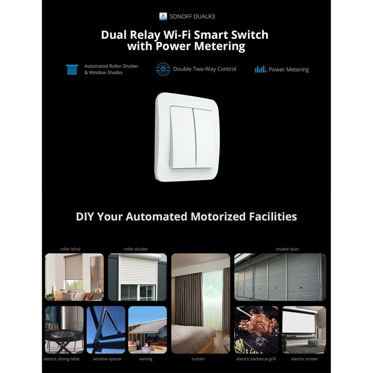 Sonoff DUALR3 WiFi Smart Switch Module with Two-way Control, DUALR3