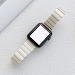 Cinturino in ceramica con cinturino in acciaio con una perlina per la serie Apple Watch, 7 41mm / 6&SE&5&4 40mm / 3&2&1 38mm, 7 45mm / 6&SE&5&4 44mm / 3&2&1 42mm