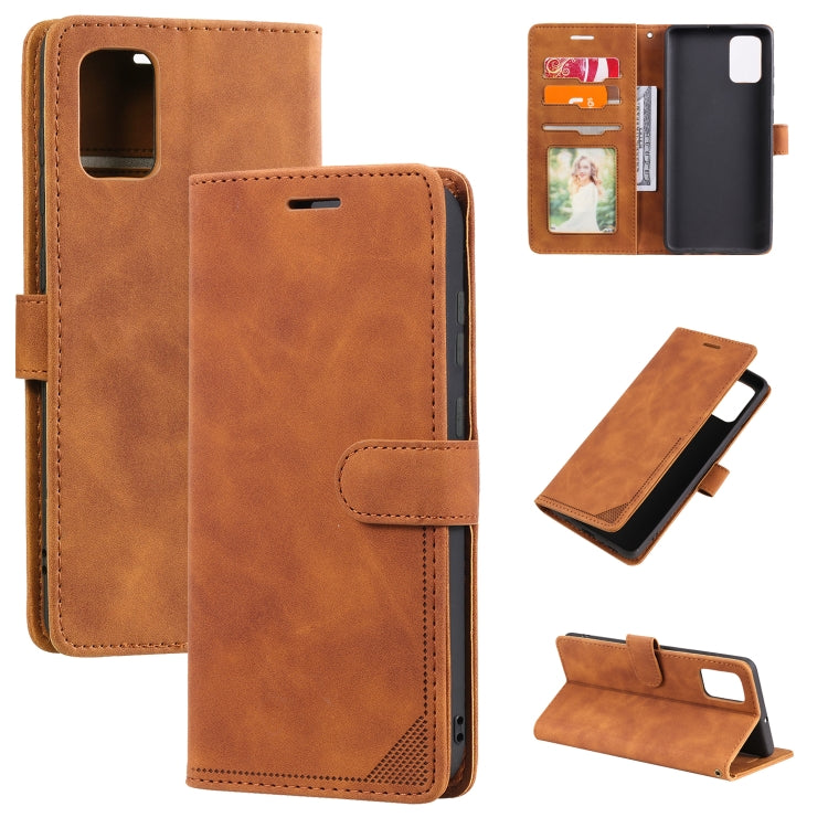Custodia per telefono in pelle con vibrazione orizzontale con spazzola antifurto Skin Feel, For Samsung Galaxy Note20, For Samsung Galaxy A71, For Samsung Galaxy A40, For Samsung Galaxy S21+ 5G