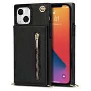 Custodia per telefono quadrata con cerniera a tracolla con supporto, For iPhone 13 mini, For iPhone 13, For iPhone 13 Pro, For iPhone 13 Pro Max