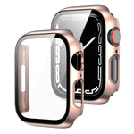 Cornice per PC 2 in 1 + custodia protettiva in vetro temperato, For Apple Watch Series 9 / 8 / 7 41mm, For Apple Watch Series 8 / 7 45mm, For Apple Watch Series 9 / 8 / 7 45mm