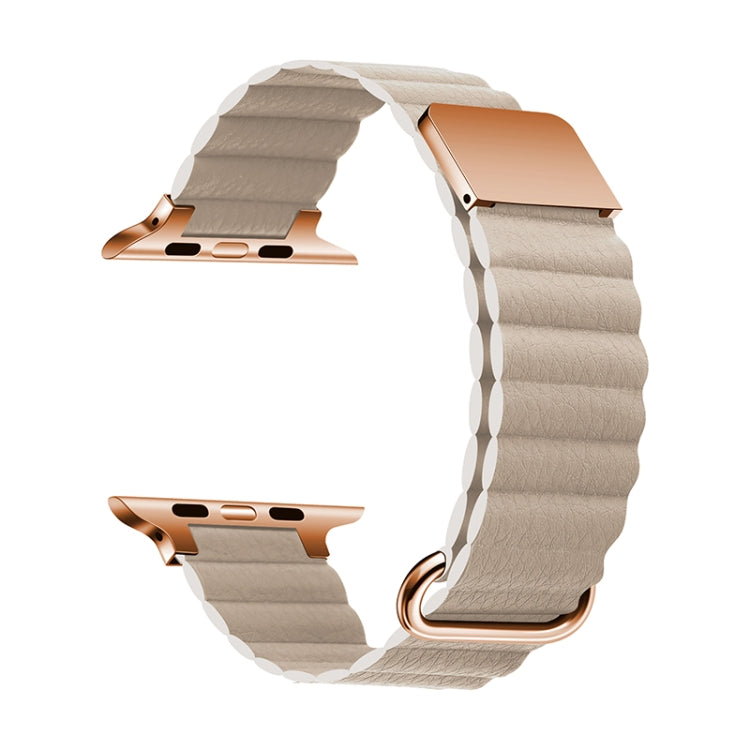 Cinturino con cinturino in pelle magnetica per Apple Watch Series, 7 41mm / 6&SE&5&4 40mm / 3&2&1 38mm, 7 45mm / 6&SE&5&4 44mm / 3&2&1 42mm