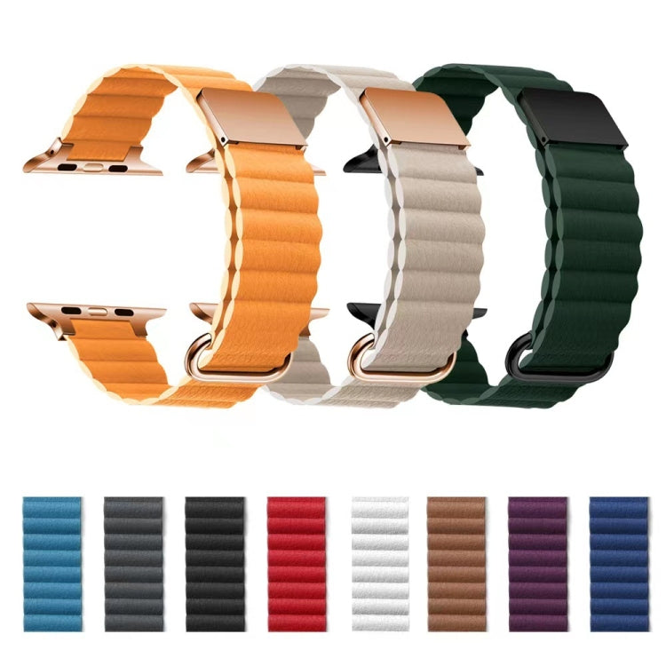 Cinturino con cinturino in pelle magnetica per Apple Watch Series, 7 41mm / 6&SE&5&4 40mm / 3&2&1 38mm, 7 45mm / 6&SE&5&4 44mm / 3&2&1 42mm