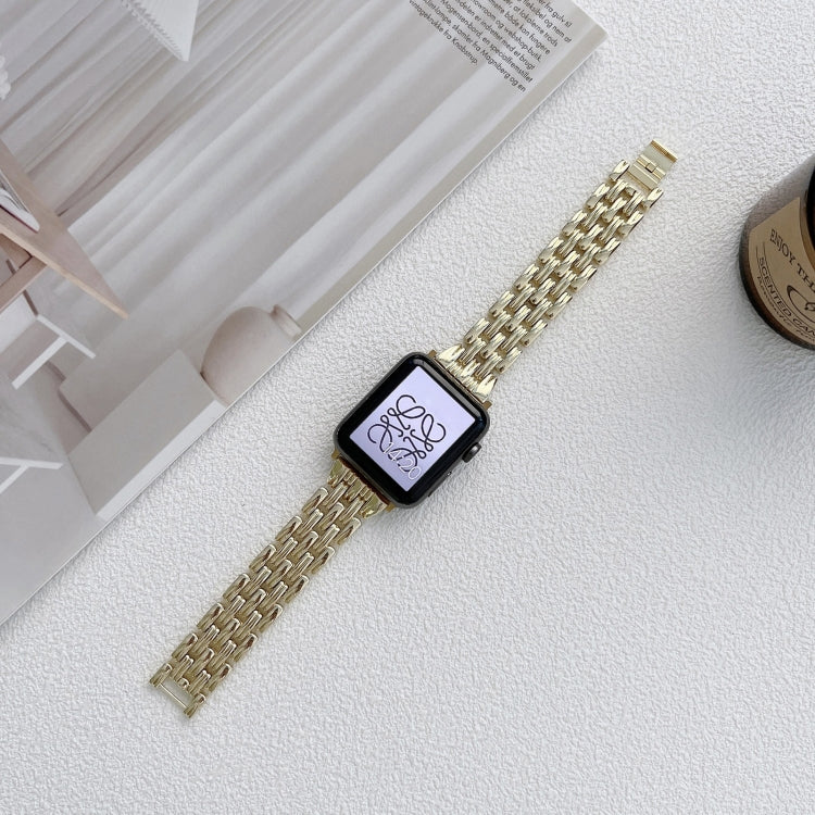 Cinturino in acciaio inossidabile con cinque strisce di Baht per Apple Watch Series, 7 41mm / 6&SE&5&4 40mm / 3&2&1 38mm, 7 45mm / 6&SE&5&4 44mm / 3&2&1 42mm