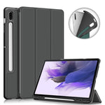 Custodia in pelle per tablet a ribalta orizzontale in TPU tinta unita con supporto a 3 pieghe e funzione Sleep / Wake-up, For Samsung Galaxy Tab S7 FE 12.4