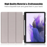 Custodia in pelle per tablet a ribalta orizzontale in TPU tinta unita con supporto a 3 pieghe e funzione Sleep / Wake-up, For Samsung Galaxy Tab S7 FE 12.4