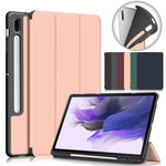 Custodia in pelle per tablet a ribalta orizzontale in TPU tinta unita con supporto a 3 pieghe e funzione Sleep / Wake-up, For Samsung Galaxy Tab S7 FE 12.4