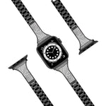 Cinturino in pelle tempestato di diamanti per Apple Watch Series, 7 41mm / 6&SE&5&4 40mm / 3&2&1 38mm, 7 45mm / 6&SE&5&4 44mm / 3&2&1 42mm