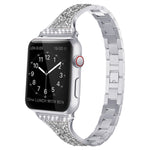 Cinturino in pelle tempestato di diamanti per Apple Watch Series, 7 41mm / 6&SE&5&4 40mm / 3&2&1 38mm, 7 45mm / 6&SE&5&4 44mm / 3&2&1 42mm