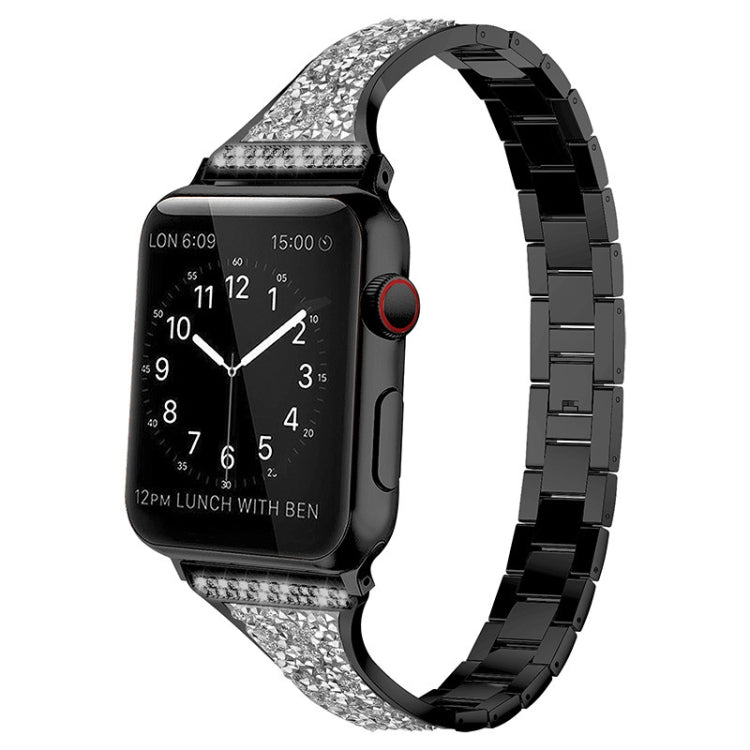 Cinturino in pelle tempestato di diamanti per Apple Watch Series, 7 41mm / 6&SE&5&4 40mm / 3&2&1 38mm, 7 45mm / 6&SE&5&4 44mm / 3&2&1 42mm