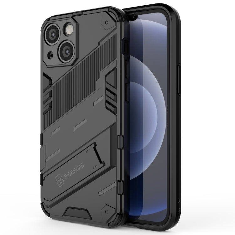 Punk Armor 2 in 1 PC + custodia per telefono in TPU con supporto invisibile, For iPhone 13 mini, For iPhone 13, For iPhone 13 Pro