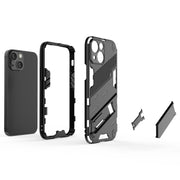 Punk Armor 2 in 1 PC + custodia per telefono in TPU con supporto invisibile, For iPhone 13 mini, For iPhone 13, For iPhone 13 Pro