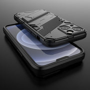 Punk Armor 2 in 1 PC + custodia per telefono in TPU con supporto invisibile, For iPhone 13 mini, For iPhone 13, For iPhone 13 Pro