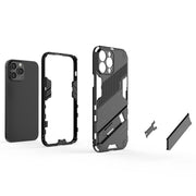 Punk Armor 2 in 1 PC + custodia per telefono in TPU con supporto invisibile, For iPhone 13 Pro Max