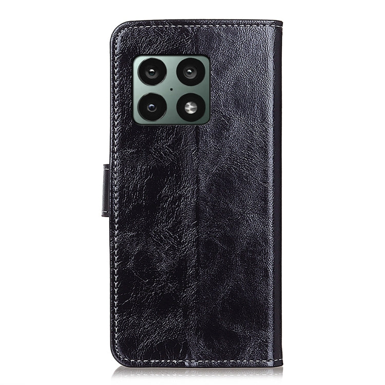 Custodia in pelle a conchiglia orizzontale con struttura retrò Crazy Horse con supporto e slot per schede, cornice per foto e portafoglio, For OnePlus 10 Pro