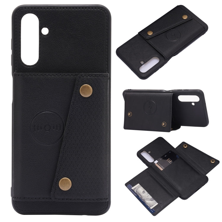 Custodia magnetica per telefono con doppia fibbia PU + TPU, For Samsung Galaxy A13 5G