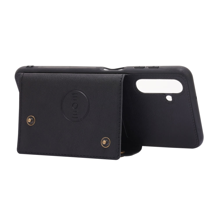 Custodia magnetica per telefono con doppia fibbia PU + TPU, For Samsung Galaxy A13 5G