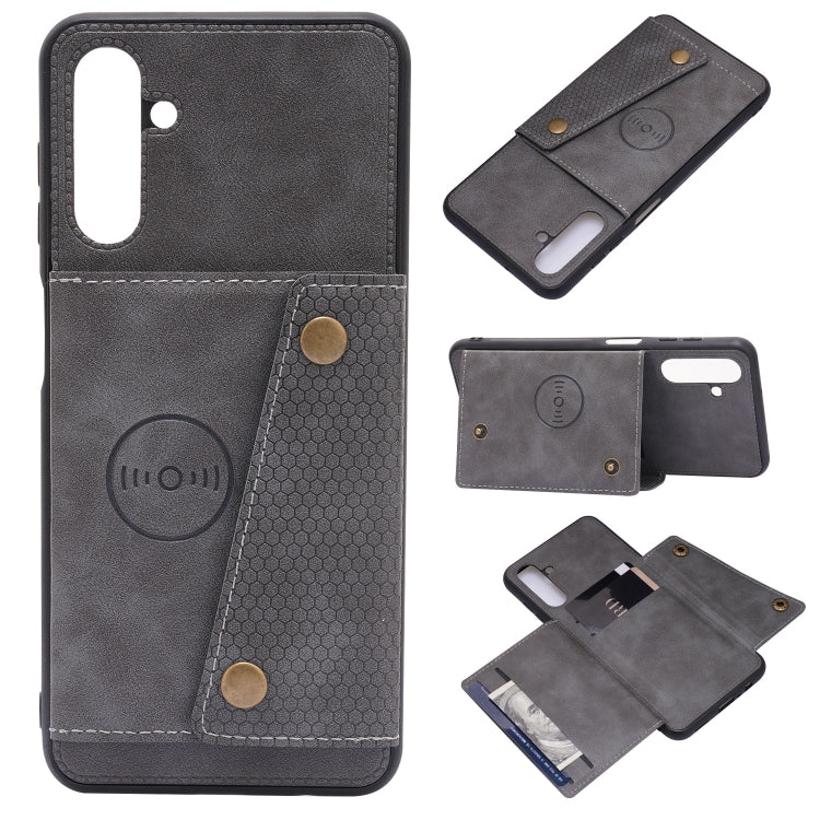 Custodia magnetica per telefono con doppia fibbia PU + TPU, For Samsung Galaxy A13 5G