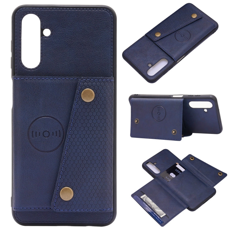 Custodia magnetica per telefono con doppia fibbia PU + TPU, For Samsung Galaxy A13 5G