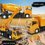 Veicolo di ingegneria di simulazione di telecomando a 10 canali MoFun 2.4G, Crane, Dump Truck, Mixer Truck