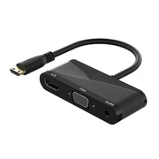 h114 Cavo convertitore 3 in 1 Mini HDMI a HDMI + VGA + 3.5 Audio, h114