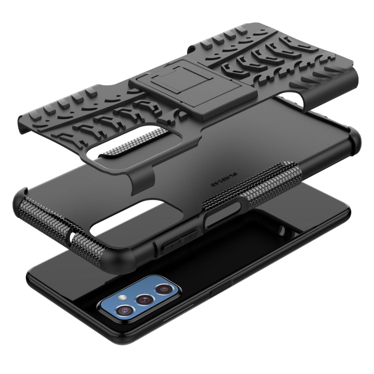 Gomma Texture TPU + Custodia per telefono PC con supporto, For Samsung Galaxy M52 5G