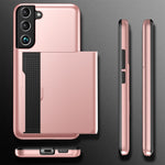 Custodia per telefono con armatura antiurto con slot per schede, For Samsung Galaxy S22 5G, For Samsung Galaxy S22+ 5G