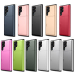 Custodia per telefono con armatura antiurto con slot per schede, For Samsung Galaxy S22 Ultra 5G