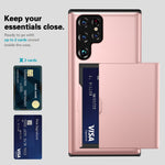Custodia per telefono con armatura antiurto con slot per schede, For Samsung Galaxy S22 Ultra 5G