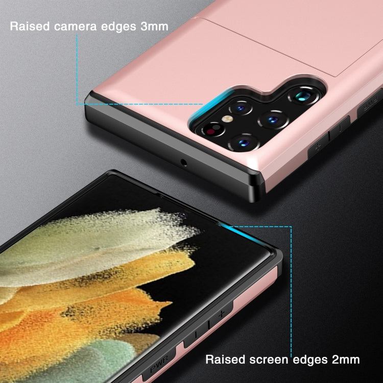 Custodia per telefono con armatura antiurto con slot per schede, For Samsung Galaxy S22 Ultra 5G