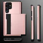 Custodia per telefono con armatura antiurto con slot per schede, For Samsung Galaxy S22 Ultra 5G